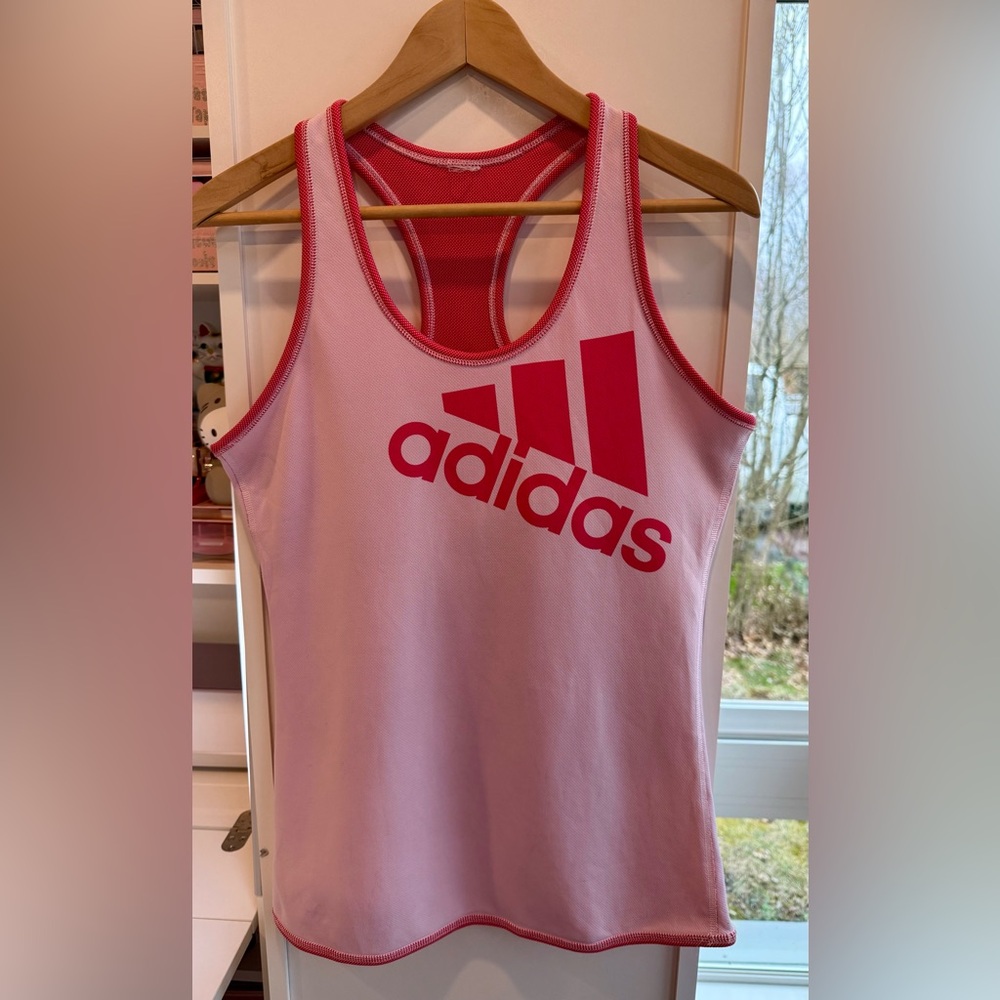 Adidas Reversible Racerback Workout Tank Top Pink/Red - Medium